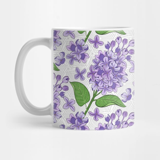 Purple Lilac Flowers Pattern by Designoholic